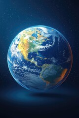 Obraz premium Holographic Earth globe with vector design elements and digital background.