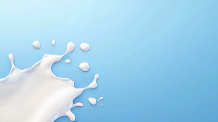 Milk splash forming a graceful arc with plenty of space for text at the top and bottom