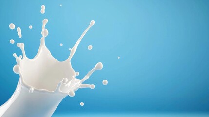 Dynamic milk splash suspended mid-air with empty space for text at the top and bottom