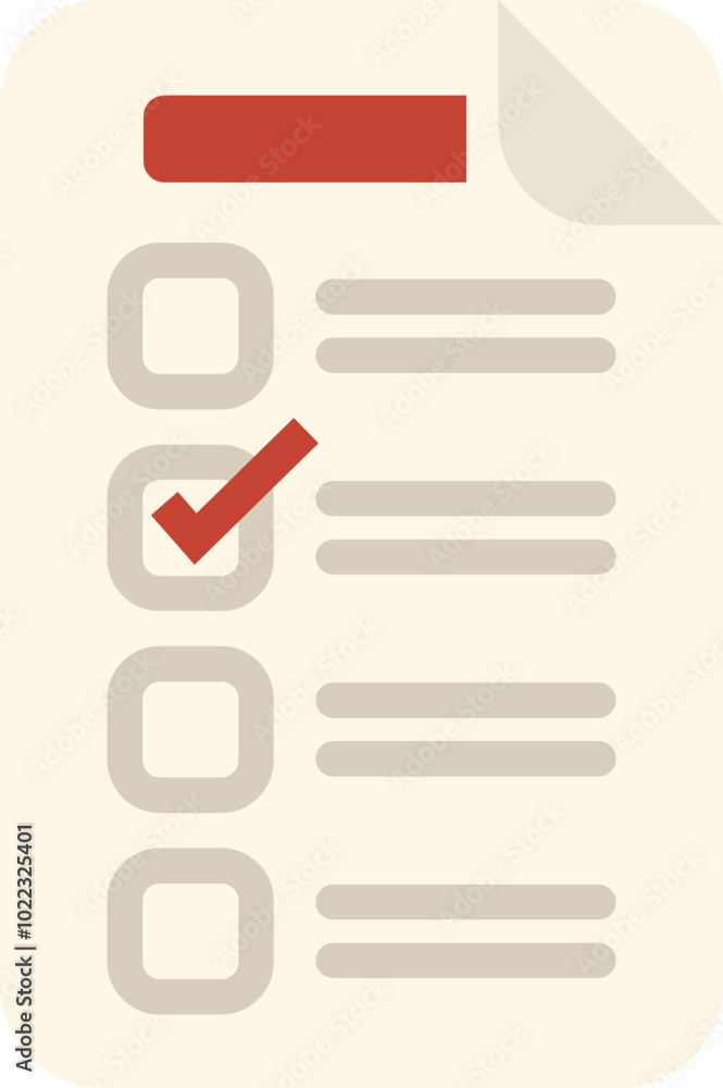 Poster checklist is showing a tick mark for completed business tasks and objectives
