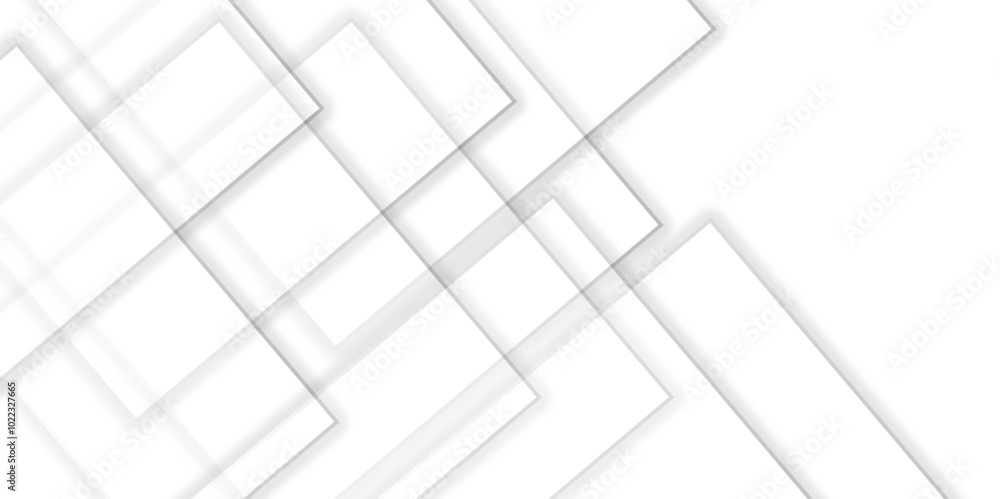 Poster abstract white and grey geometric overlapping square pattern background with shadow. paper texture d