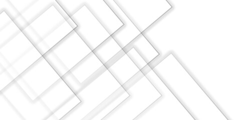 Abstract white and grey geometric overlapping square pattern background with shadow. paper texture design Abstract white background can use for design, background concept, vector illustration.	