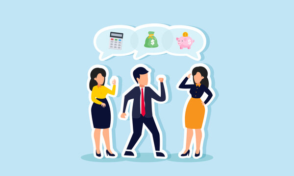 A business group discusses finances, illustrating the sharing of ideas and perspectives on effective financial management