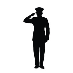 Soldier salute silhouette stock vector