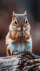 Obraz premium chipmunk isolated on wooden background