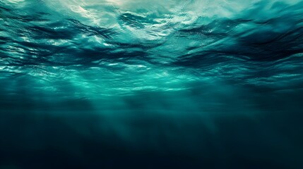 Obraz premium Tranquil Underwater Inspired Abstract Landscape with Gentle Gradient Blend of Deep Blues and Greens Creating a Smooth Calming Effect