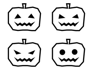 カクカクジャック・オー・ランタンアイコンEセット：黒線