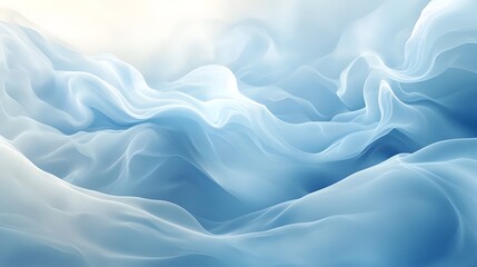 Obraz premium Dreamy abstract background with flowing layers of pale blue and white forming soft cloud like swirls and subtle waves creating a peaceful and airy atmosphere against a tranquil sky inspired backdrop