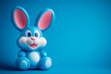 Obraz premium rabbit rubber toy with copy space background