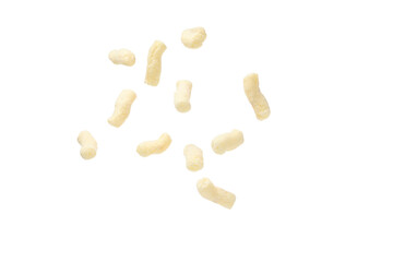 PNG, Many falling sweet corn sticks, isolated on white background