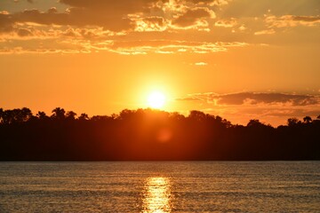 ザンベジ川の夕日