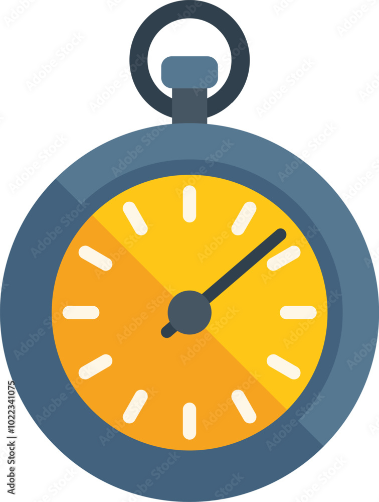 Poster stopwatch is showing the time passing by in a flat design icon
