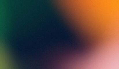 Orange pink to green abstract soft grainy backdrop design, Vibrant colors with smooth noise, bright, shine, glow gradient texture banner or poster.