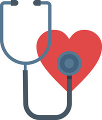 Stethoscope is checking a red heart for a healthcare concept