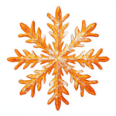 orange snow flake on white background