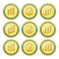 Global Finance Growth Badge Vector Illustration