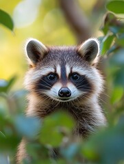 raccoon isolated on cute background