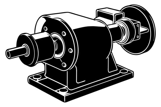 black and white industrial grinder machine clip art preview