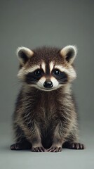 Fototapeta premium raccoon isolated on paper background