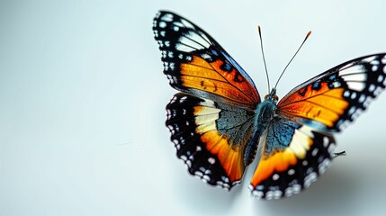 Fototapeta premium A Detailed Close-Up of a Colorful Butterfly with Open Wings