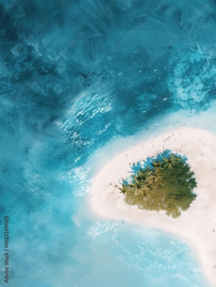 Aufkleber discover a tranquil getaway on a secluded island featuring pristine white sand and crystal-clear tur