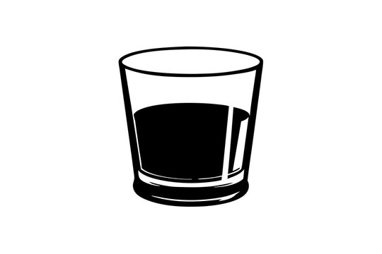 recommend clip art: Whiskey Glass | vector silhouette illustration on white background