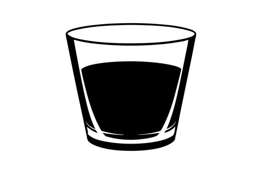 recommend clip art: Whiskey Glass | vector silhouette illustration on white background