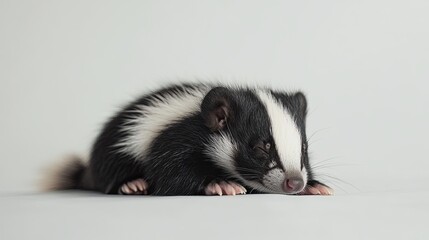 Fototapeta premium skunk isolated on paper background