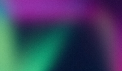 Purple green abstract glowing colors grainy backdrop design, Vibrant soft gradient noisy texture with smooth, bright, glowing, shiny colours banner and poster