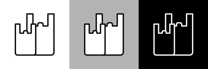 シンプルな線画のビニール袋のベクターアイコン。