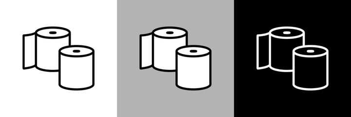 シンプルな線画のトイレットペーパーのベクターアイコン。