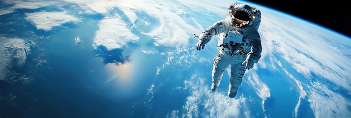 astronaut floating above the earth