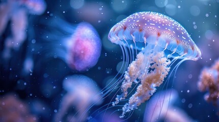 a close up of a jellyfish in an aquarium