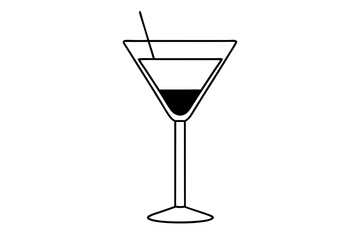 Cocktail Glass | vector silhouette illustration on white background