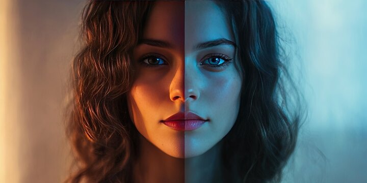 deepfake concept with woman in tech being afflicted by artificial intelligence