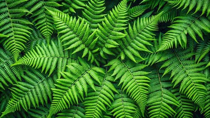 A symphony of verdant fern fronds, each delicate leaflet meticulously arranged, creating a textured tapestry of nature's artistry.