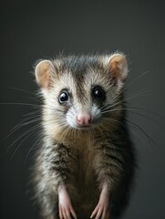 Fototapeta premium opossum isolated on metal background