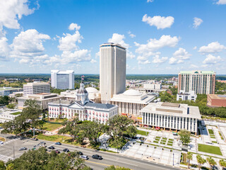 The Florida State Capitol Building and The Florida Historic Capitol Museum in Tallahassee, FL.