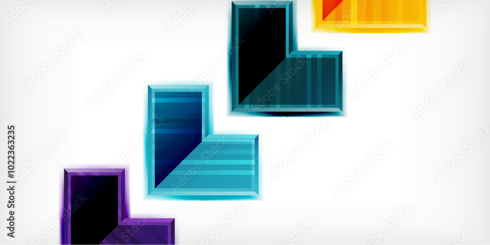 Aufkleber Arrow symbols created with 3d effects and line texture geometric abstract background