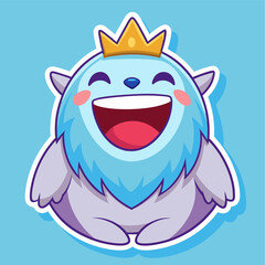 Beautiful Yeti sticker vector