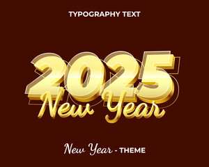 2025 new year typography text, logo new year trendy theme