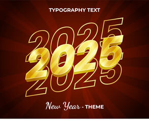 2025 new year typography text, logo new year trendy theme