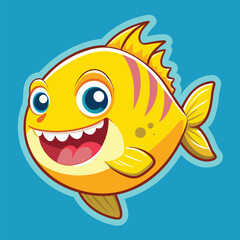 Beautiful fish sticker vector