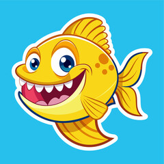 Beautiful fish sticker vector