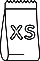 Extra small size clothing tag icon, outline style
