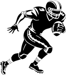 Captivating Black Silhouette of Game Day Action. 