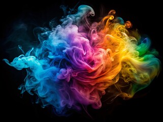 Obraz premium Abstract Smoke Art Over Black Background for Creative Design and Digital Use