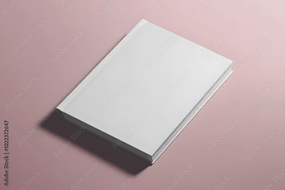Poster a minimalist stack of blank papers rests on a soft pink surface, highlighting its simple design and 