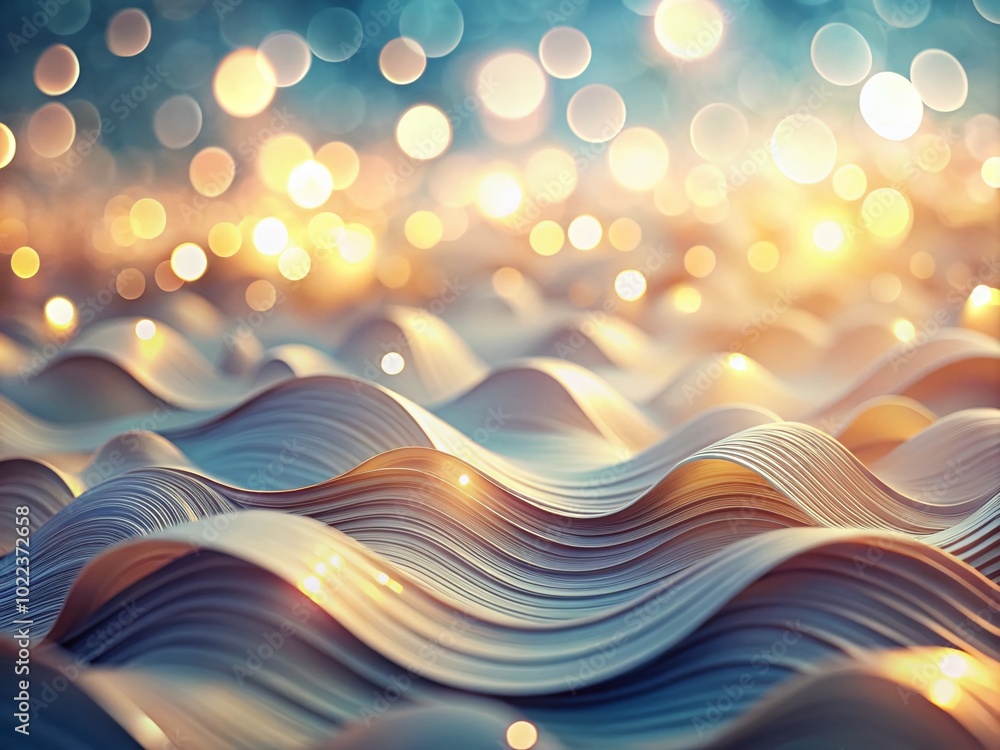Poster abstract stylized paper waves background with bokeh effect for creative projects
