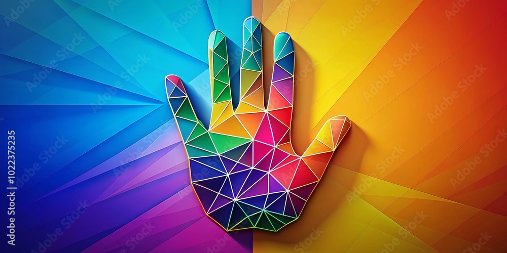 Aufkleber aerial view of abstract vector hand outline for modern design and art concepts
